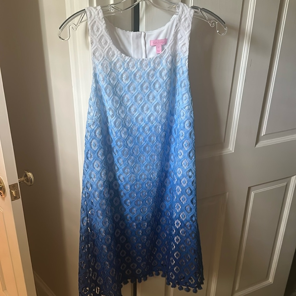 Lilly Pulitzer Marquette Crochet Ombré Shift Dress Large